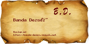Banda Dezső névjegykártya