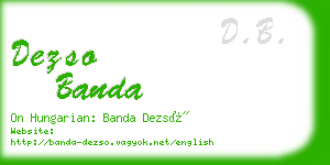 dezso banda business card